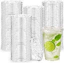 12-24 oz. Clear Flat Lid with Straw Slot - 500/Case