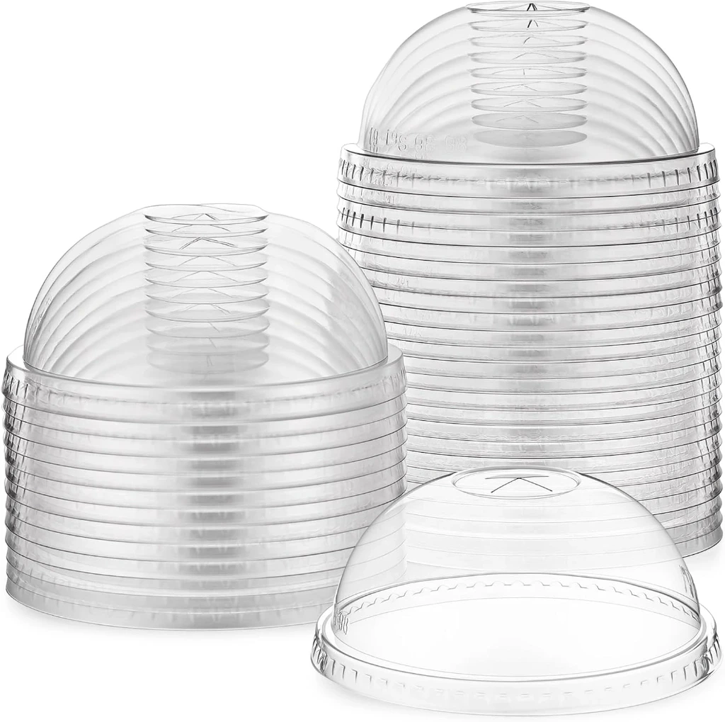12-24 oz. Clear Dome Lid with 1" Hole - 500/Case