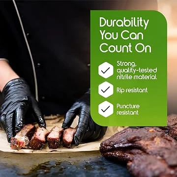 Black Nitrile Gloves HEAVY DUTY, Disposable Black Gloves(5 pack of 100 count) (small)