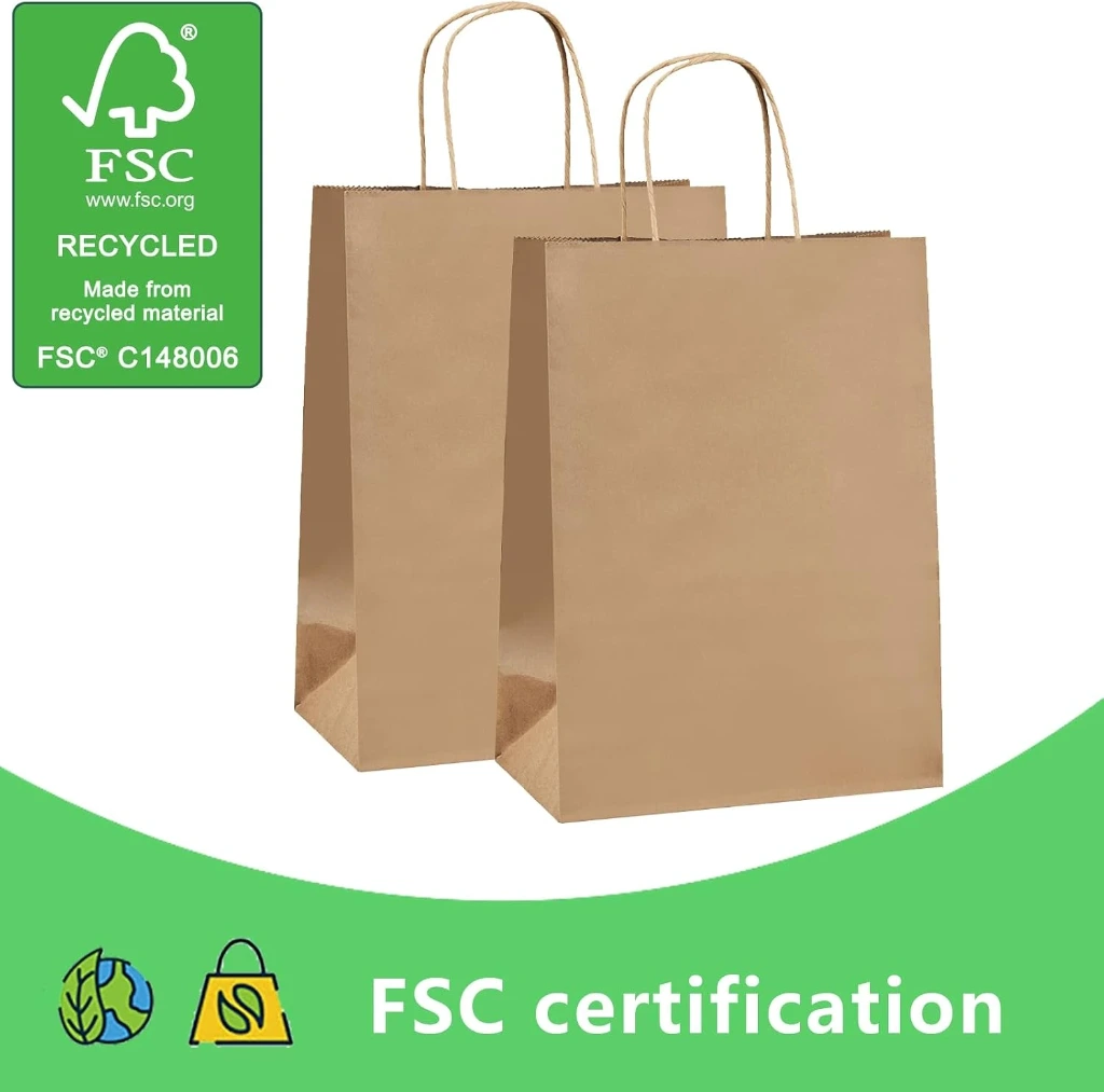 Brown  Paper Bags with Handles, (500 bags)