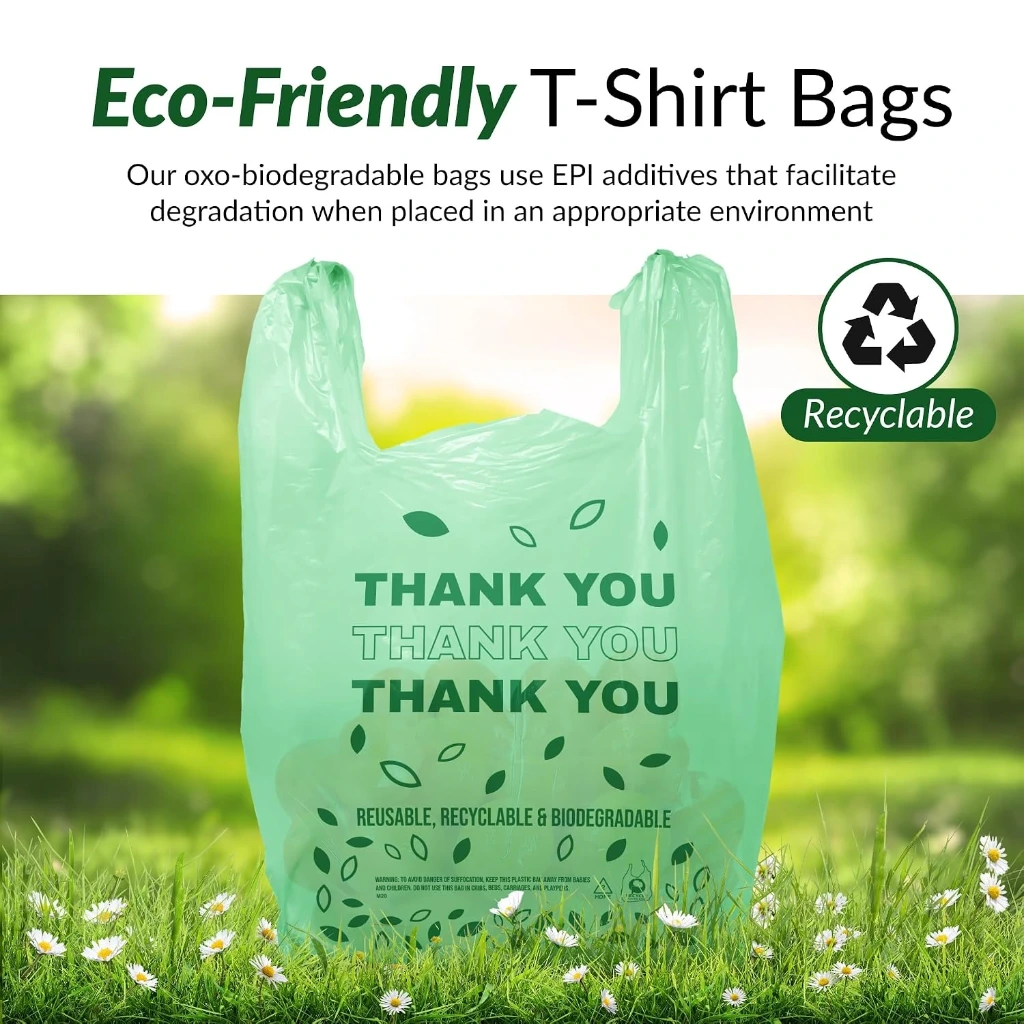 Biodegradable Thank You Bags | 500 Count (11.5" x 6.5" x 21")