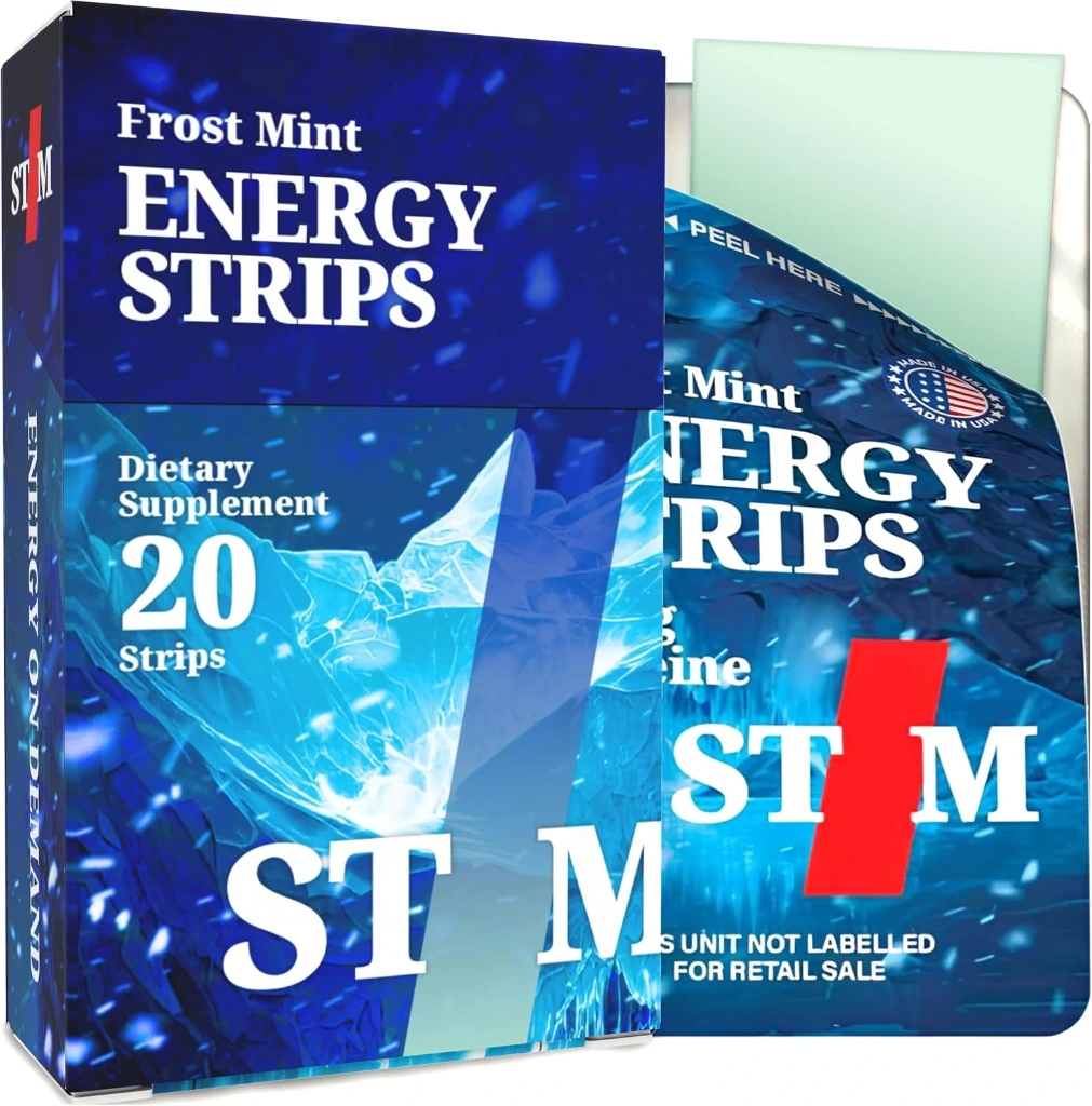 Frost Mint Fast Dissolving Oral Energy Strips, 50mg Caffeine,20 strips
