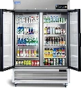54" W Commercial Display Refrigerator 2 Glass Door Merchandiser Reach-in