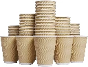 Disposable Insulated Corrugated Sleeve Ripple Wall Paper Cup -12 oz /16oz/20 oz/24oz(500 pcs)